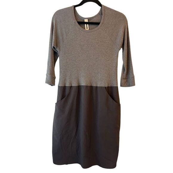 Anthropologie Amadi mixed media dress gray x black size S - Picture 1 of 10